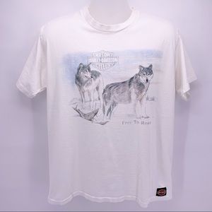 VINTAGE 1991 Harley Davidson Free to Roam Tee Sz L